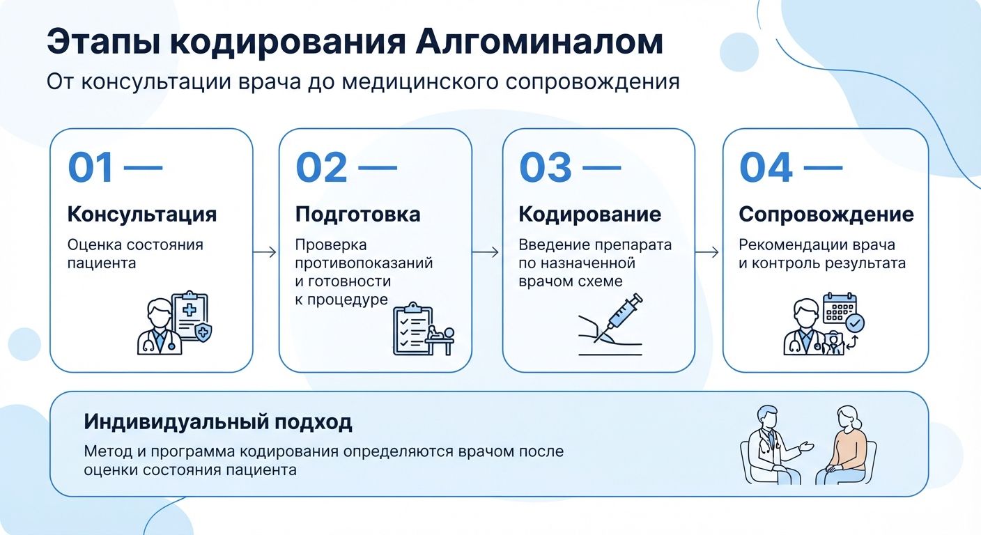 Кодирование препаратом «Алгоминал» в Выксе инфографика